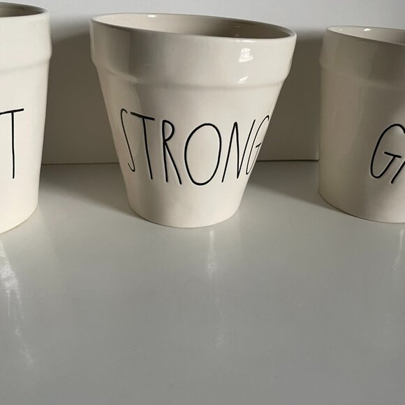 Rae Dunn Plant Pots Planter Garden Tray Pot Trio - Picture 4 of 9